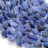 Raw Natural Tanzanite Gemstone Grade AAA Nugget Pebble Irregular Rough Organic 5-8MM 8-12MM 9-15MM Loose Beads (D266)