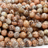 Rare Orange Moonstone With Smoky Quartz Inclusions Gemstone Grade AA Round 5MM 6MM 7MM 8MM 9MM 10MM Loose Beads (D299)