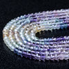 3X2MM Natural Multi Color Fluorite Gemstone Grade AAA Micro Faceted Rondelle Loose Beads 15 inch Full Strand (80009476-P35)