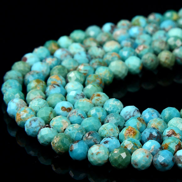 Natural Green Blue Turquoise Gemstone Grade AA Micro Faceted Round 2MM 3MM Loose Beads (P69)