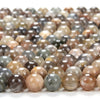 Natural Orange Gray Sunstone Gemstone Grade AA Round 6MM 8MM Loose Beads (D311)