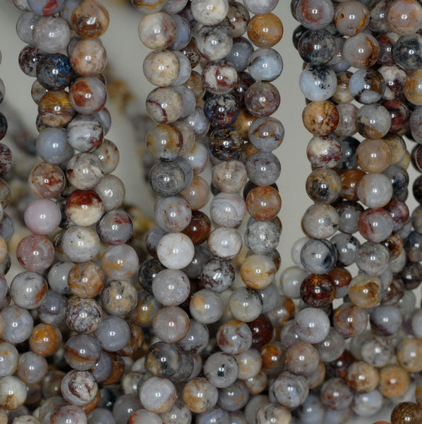 6MM Moss Agate Gemston Brown Round 6MM Loose Beads 15.5 inch Full Strand (90183529-788)