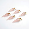 50X15MM Natural Rose Quartz Gemstone Perfume Bottle Pendant Hexagon Healing Point, Essential Oil Bottle Beads 1 Bead (80017271-P73)