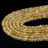3X2MM Natural Golden Rutilated Quartz Gemstone Grade AA Micro Faceted Rondelle Loose Beads (P35)