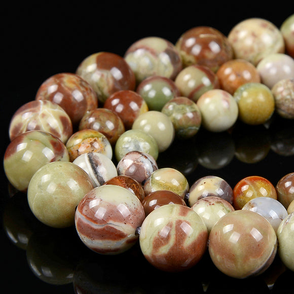 Natural Yellow Green Brown Australian Opal Gemstone Grade AAA Round 5MM 6MM 8MM Loose Beads (D311)