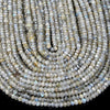 4X3MM Natural Labradorite Gemstone Grade A Micro Faceted Rondelle Loose Beads 15 inch Full Strand (80016396-P62)