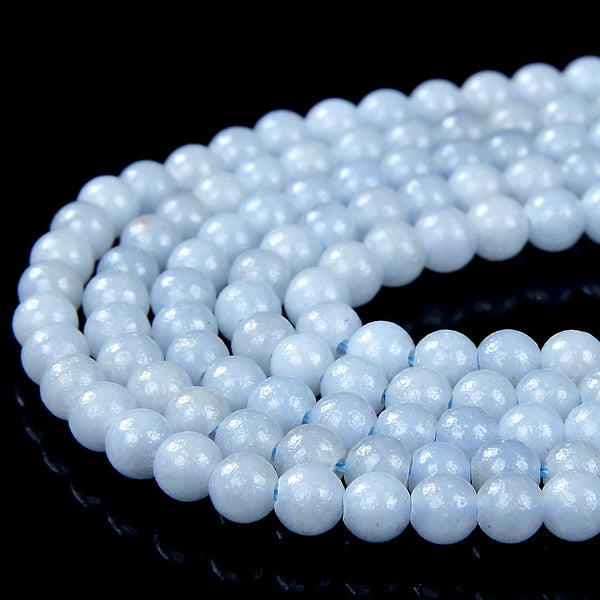 4MM Natural Angelite Gemstone Grade AA Round Loose Beads 15 inch Full Strand (80016362-P59)
