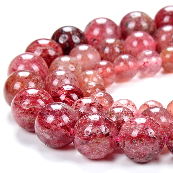 Natural Strawberry Quartz Gemstone Round 6MM 7MM 8MM 9MM 10MM Loose Beads (D291)