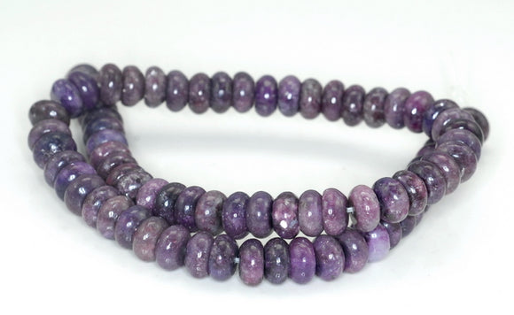 10X5-10X6mm Purple Lepidolite Gemstone Grade AA Rondelle Loose Beads 16 inch Full Strand (90187996-673)