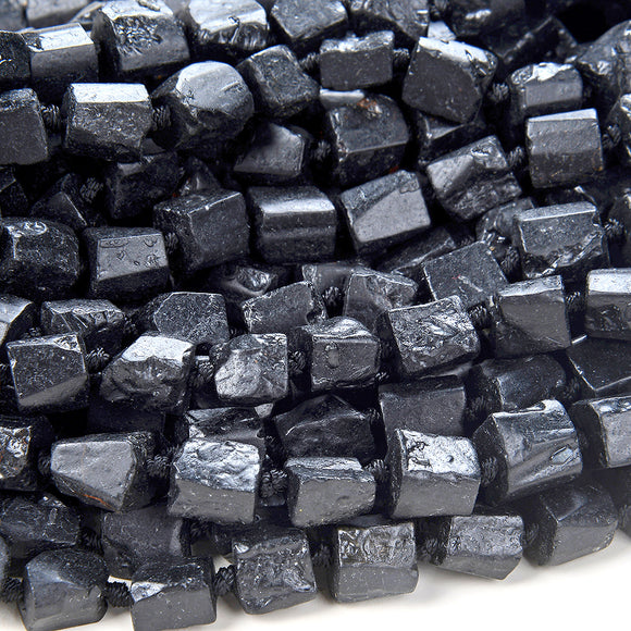 Natural Rough Black Tourmaline Gemstone Round 8-12MM 7-10MM Loose Beads (D180)