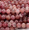 Natural Strawberry Quartz Gemstone Grade Round 4MM 6MM 7MM 8MM 9MM 10MM Loose Beads (D274)