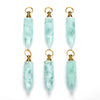 54X14MM Natural Green Moonstone Gemstone Perfume Bottle Pendant Bullet Point, Essential Oil Bottle Beads 1 Bead (80017257-P72)