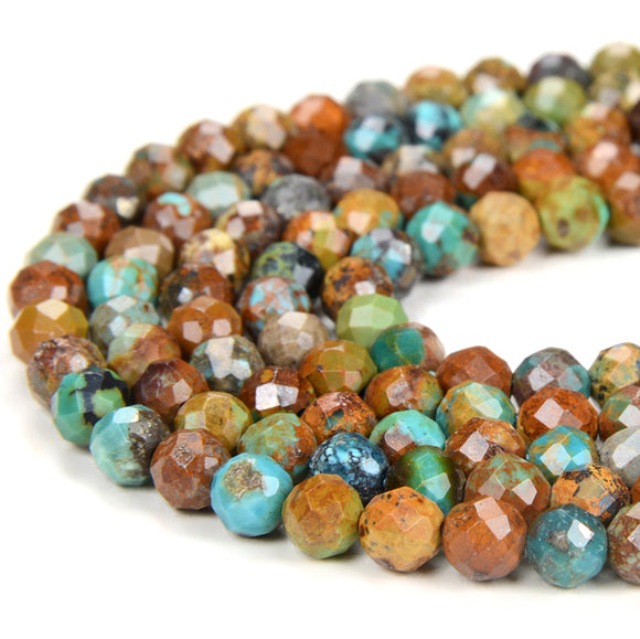 4MM Natural Turquoise Gemstone Grade AA Micro Faceted Round Loose Beads 15 inch Full Strand (80016236-P51)