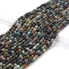 4MM Brown Black Natural Turquoise Gemstone Grade A Micro Faceted Round Loose Beads 15 inch Full Strand (80008875-P13)