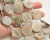 25x5MM Terra Agate Gemstone Aqua Blue Round Flat Circles Grade Aaa 5 Beads (80007245-A250)