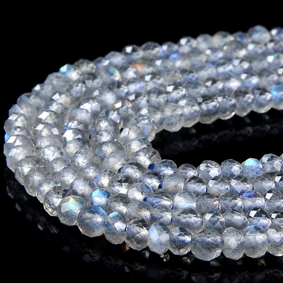 3X2MM Natural Labradorite Gemstone Grade AAA Micro Faceted Rondelle Loose Beads 15 inch Full Strand (80016389-P61)