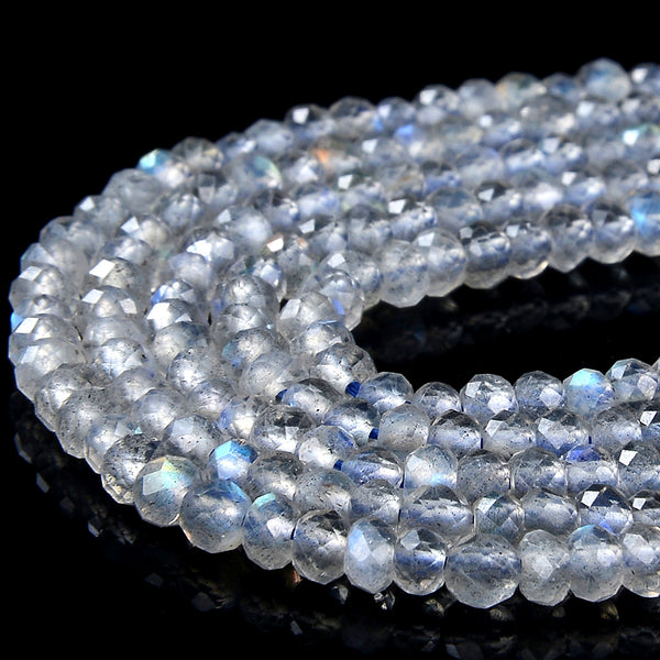 3X2MM Natural Labradorite Gemstone Grade AAA Micro Faceted Rondelle Loose Beads 15 inch Full Strand (80016389-P61)