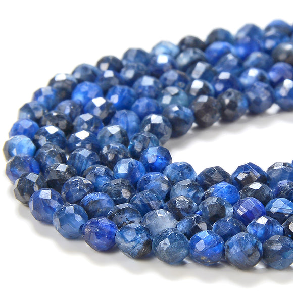 3MM Natural Kyanite Gemstone Grade AAA Micro Faceted Round Loose Beads 15 inch Full Strand (80016210-P49)