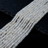 4X2MM Natural White Topaz Gemstone Grade AAA Bicone Faceted Rondelle Saucer Loose Beads 15.5 inch Full Strand (80009455-P34)