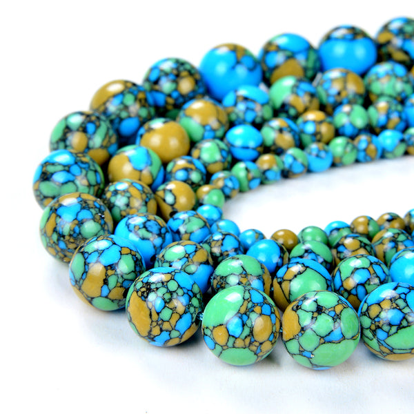 Blue imperial jasper gemstone beads, 4mm, 6mm, 8mm for jewelry making