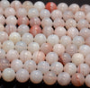 Milky Pink Bostwana Lace Agate Rare Gemstone Grade AAA Round 6mm 8mm 10mm Loose Beads (A258)