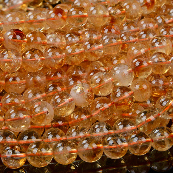 Natural Citrine Gemstone Grade AA Round 4MM 5MM 6MM 7MM 8MM 9MM 10MM Loose Beads (D94)