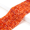 2MM Natural Canadian Red Agate Gemstone Grade AAA Micro Faceted Diamond Cut Cube Loose Beads (P42)