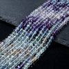 Natural Fluorite Multi Color Gemstone Grade AAA Micro Faceted Round 3-4MM 4MM Loose Beads 15 inch Full Strand (P28)