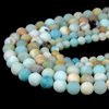 Matte Amazonite Gemstone Blue Brown Round 4mm/6mm/8mm/10mm Loose Beads 15 inch Full Strand (M6)