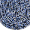 Natural Sodalite Gemstone Grade A Micro Faceted Round 3-4MM 4MM Loose Beads 15 inch Full Strand (P78)