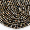 5X4MM Natural Healer’s Gold Iron Pyrite Gemstone Grade AAA Micro Faceted Rondelle Loose Beads (P37)