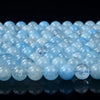 Beryl Aquamarine Sky Blue Gemstone Grade AAA Round 7MM 8MM 9MM 10MM 11MM 12MM 13MM Loose Beads (D110)