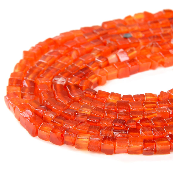 2MM Carnelian Red Agate Gemstone Nugget Cube Loose Beads 15.5 inch Full Strand (80008877-P13)
