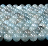 Natural Aquamarine Gemstone Grade A Round 5MM 8MM 10MM 12MM Loose Beads (D334)