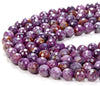 8MM Rare New! Natural Purple Red Ruby Gemstone Grade AA Micro Faceted Round Loose Beads (D224)