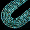 8X5MM Blue Turquoise Gemstone Round Loose Beads (D180)