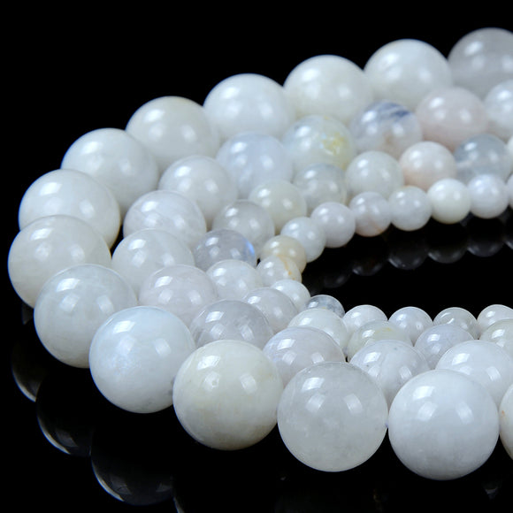 Natural Rainbow Moonstone Gemstone Round 5MM 6MM 7MM 8MM 10MM Loose Beads (D276)