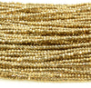 3x2mm 18k Gold Hematite Gemstone Micro Faceted Rondelle Loose Beads 15.5 inch Full Strand (80007530-A263)