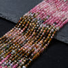 3MM Natural Multi Color Tourmaline Gemstone Grade AAA Micro Faceted Round Loose Beads 15 inch Full Strand (80009348-P26)