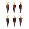 49X15MM Natural Red Tiger Eye Gemstone Perfume Bottle Pendant Hexagon Healing Point, Essential Oil Bottle Beads 1 Bead (80017273-P73)