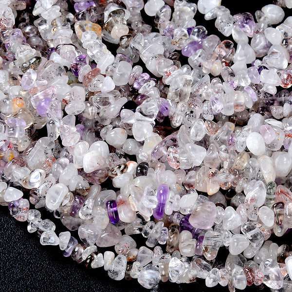 5-8MM Natural Super Seven Gemstone Grade A Pebble Nugget Loose Beads (D341)