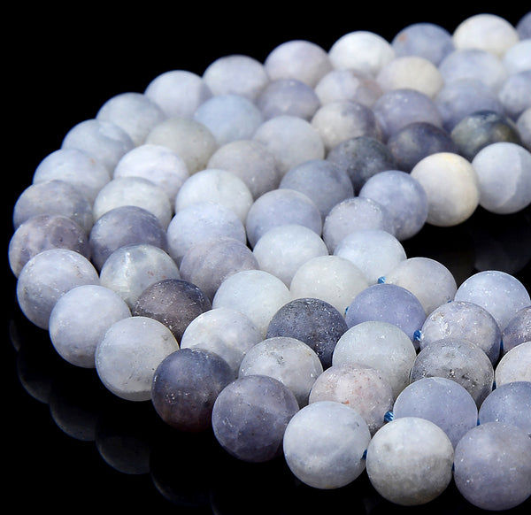 8MM Natural Matte Iolite Gemstone Grade A Round Loose Beads (D336)