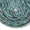 4X3MM Natural Aqua Blue Apatite Gemstone Grade AA Micro Faceted Rondelle Loose Beads (P36)