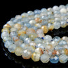 Rare Argentina Lemurian Aquatine Calcite Gemstone Grade AA Micro Faceted Round 3MM 4MM Loose Beads 15 Inch Full Strand (P66)