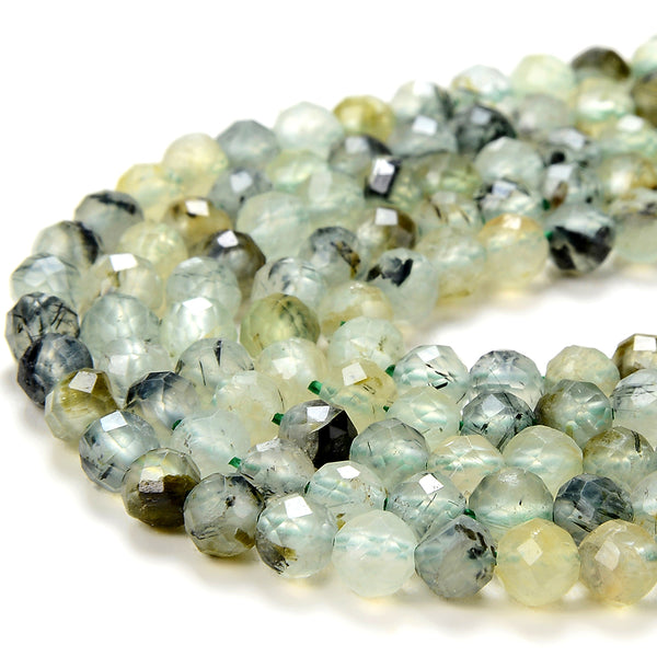 Natural Prehnite Gemstone Grade A Micro Faceted Round 2MM 4MM 5MM Loose Beads 15 inch Full Strand (P55)