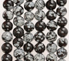 10 Strands 6mm Cristobalite Snowflake Obsidian Gemstone Black White Round Loose Beads 15.5 inch Full Strand BULK LOT (90184151-355 x10)