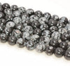 10 Strands 6mm Cristobalite Snowflake Obsidian Gemstone Black White Round Loose Beads 15.5 inch Full Strand BULK LOT (90184151-355 x10)
