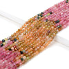 4MM Natural Multi Color Tourmaline Gemstone Grade AAA Micro Faceted Round Loose Beads 15 inch Full Strand (80009351-P26)
