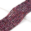 3X2MM Natural Red Garnet Gemstone Grade AAA Bicone Faceted Rondelle Saucer Loose Beads 15.5 inch Full Strand (80009474-P34)