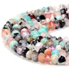 4X3MM Natural Multi Color Mix Stones Gemstone Micro Faceted Rondelle Loose Beads (P75)